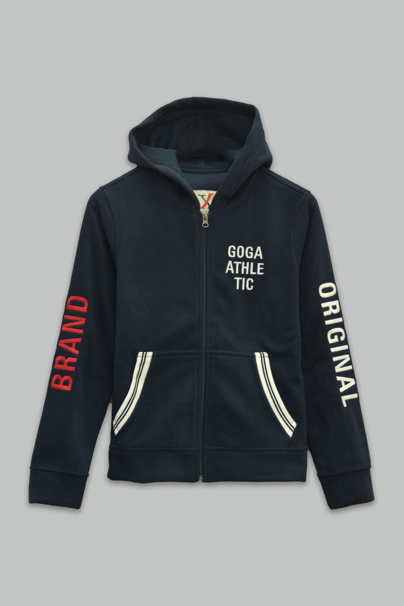 Sudadera polar para Mujer bordada, con manga larga, bolsas frontales y cierre.