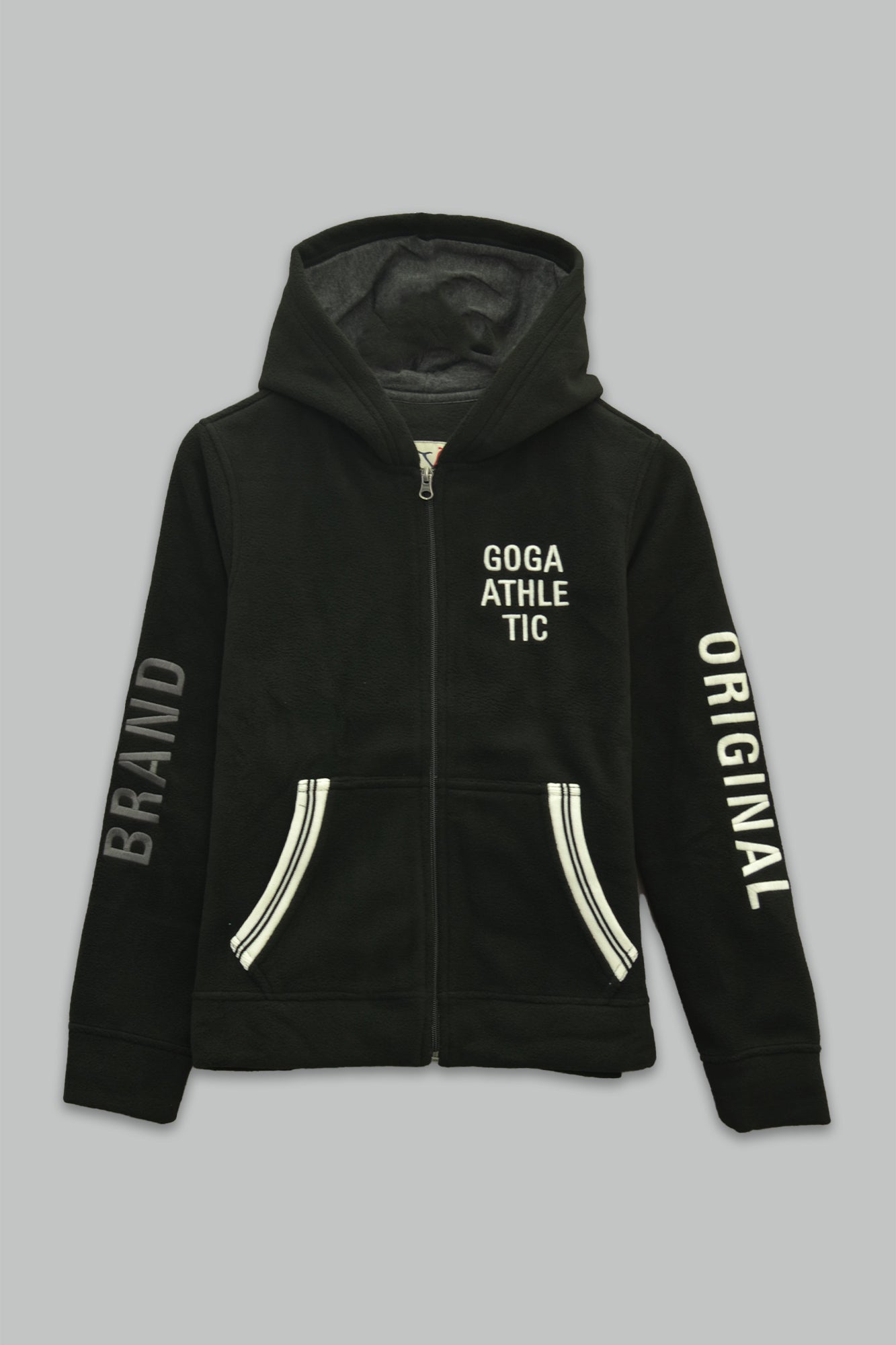 Sudadera polar para Mujer bordada, con manga larga, bolsas frontales y cierre.