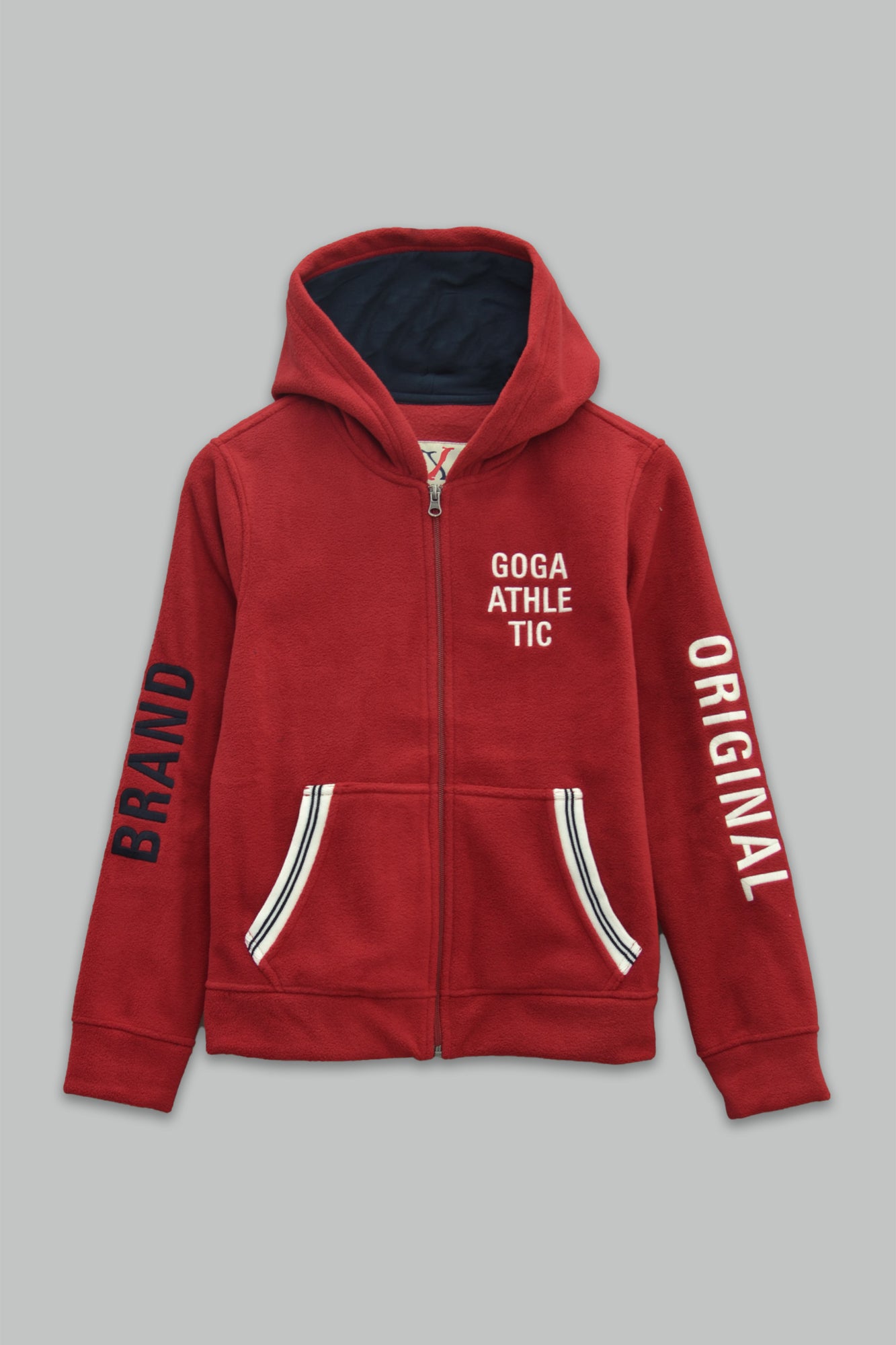 Sudadera polar para Mujer bordada, con manga larga, bolsas frontales y cierre.