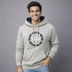Sudadera polar Supersoft para hombre, bordada con manga larga, capucha ajustable, bolsas frontales.
