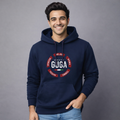 Sudadera polar Supersoft para hombre, bordada con manga larga, capucha ajustable, bolsas frontales.