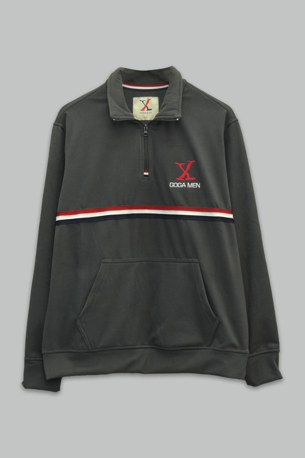 Sudadera para Hombre polar Supersoft bordada de cuello alto, con manga larga, bolsas frontales y cierre