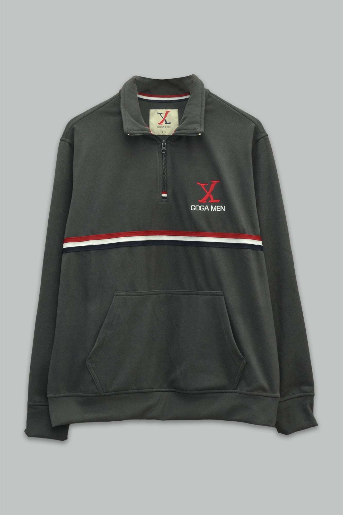 Sudadera para Hombre polar Supersoft bordada de cuello alto, con manga larga, bolsas frontales y cierre