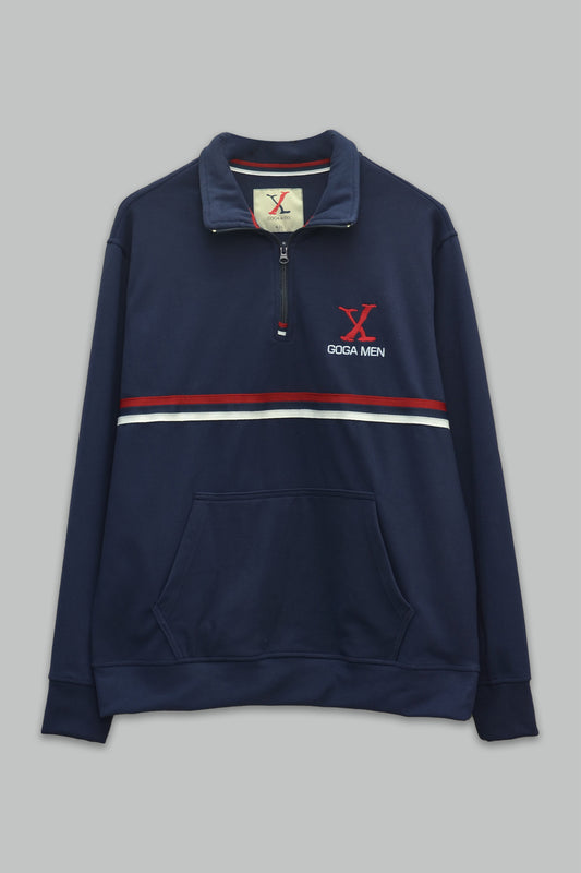 Sudadera para Hombre polar Supersoft bordada de cuello alto, con manga larga, bolsas frontales y cierre