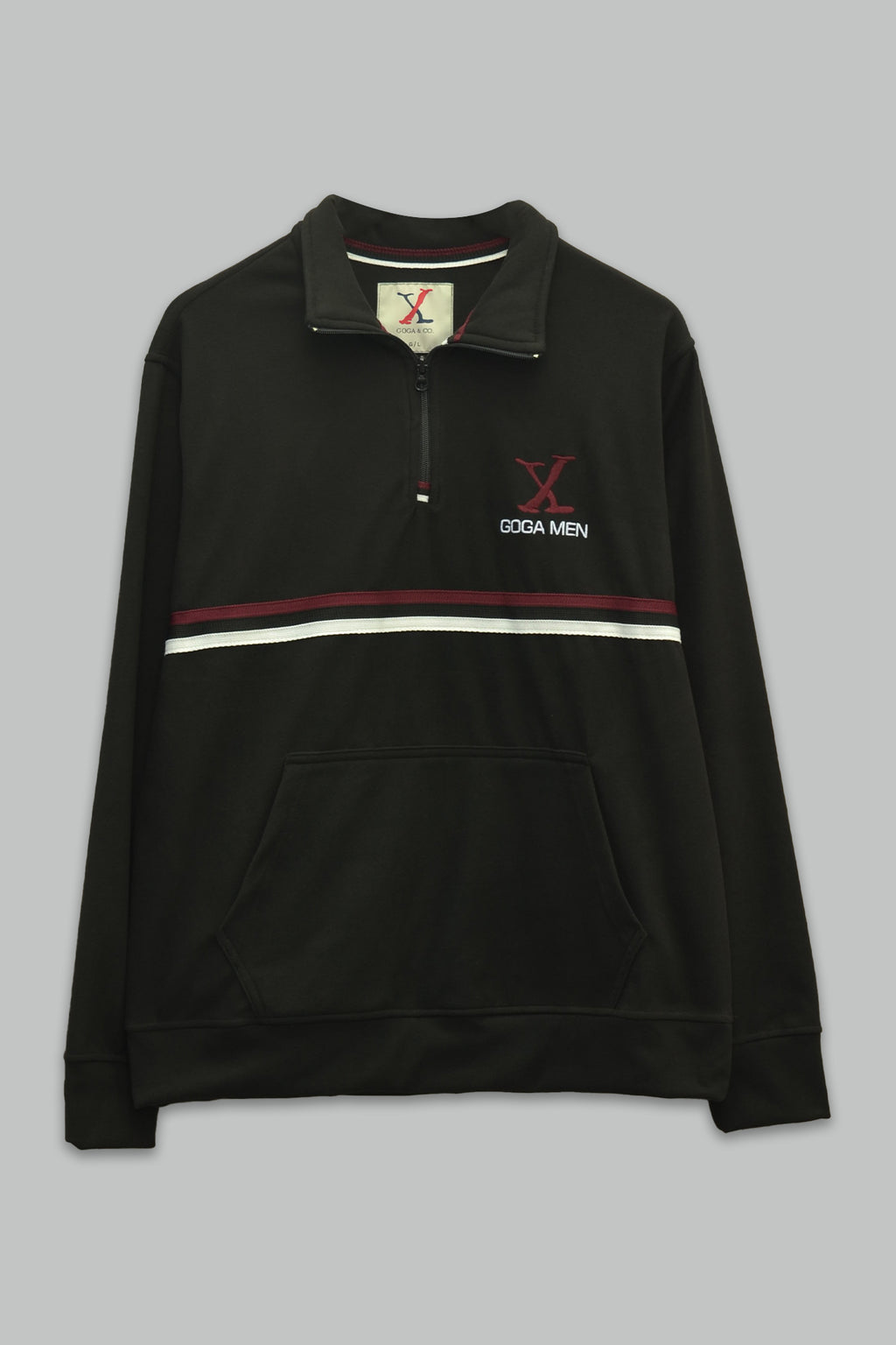 Sudadera para Hombre polar Supersoft bordada de cuello alto, con manga larga, bolsas frontales y cierre