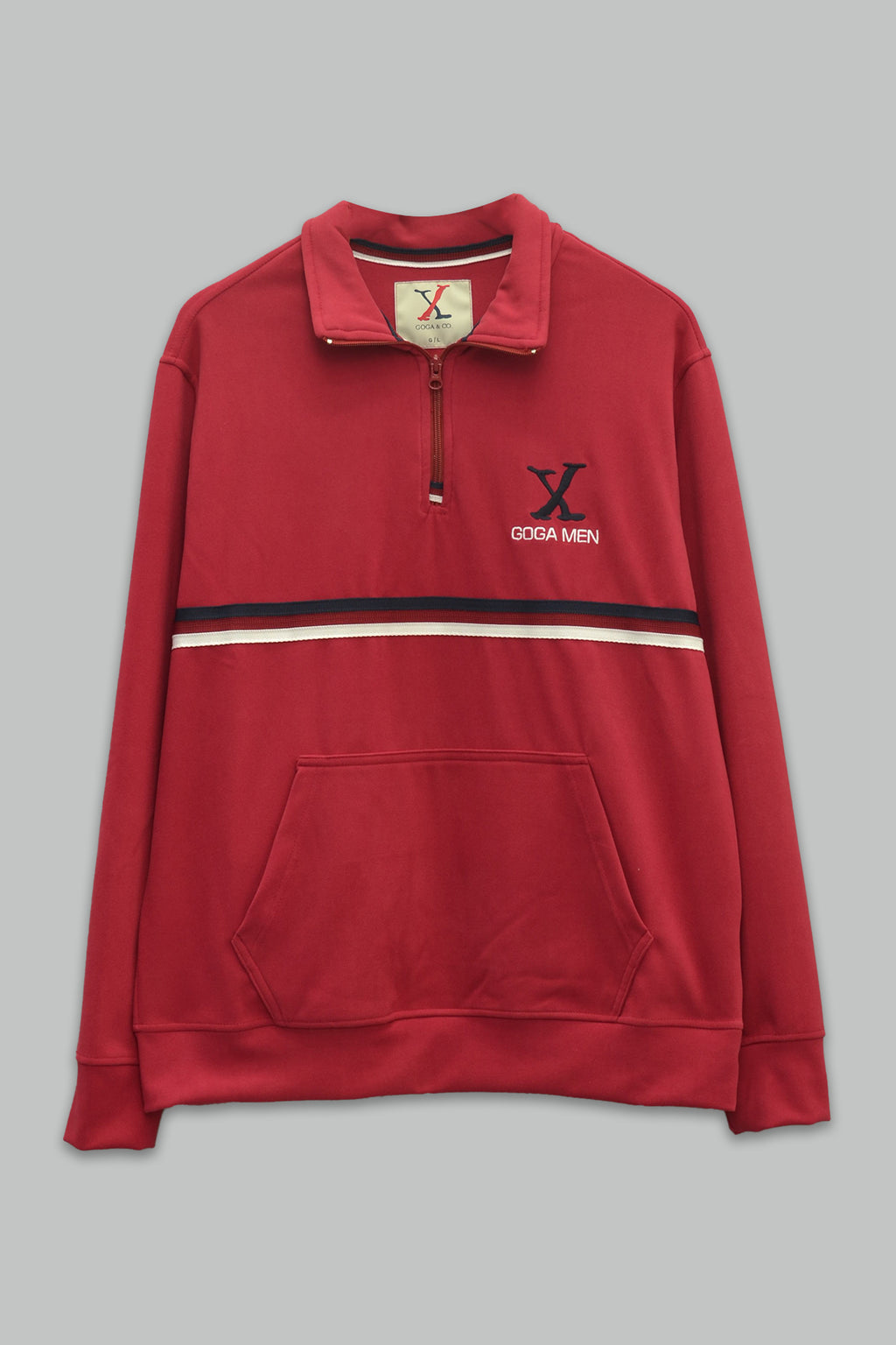 Sudadera para Hombre polar Supersoft bordada de cuello alto, con manga larga, bolsas frontales y cierre
