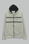 Sudadera polar supersoft para hombre, bordada con manga larga, bolsas frontales y cierre.