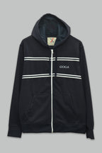 Sudadera polar supersoft para hombre, bordada con manga larga, bolsas frontales y cierre.
