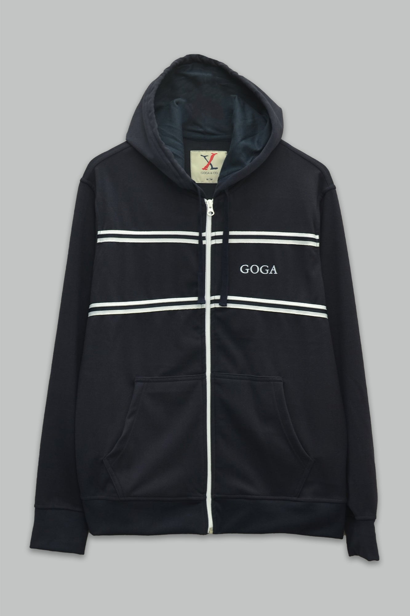 Sudadera polar supersoft para hombre, bordada con manga larga, bolsas frontales y cierre.