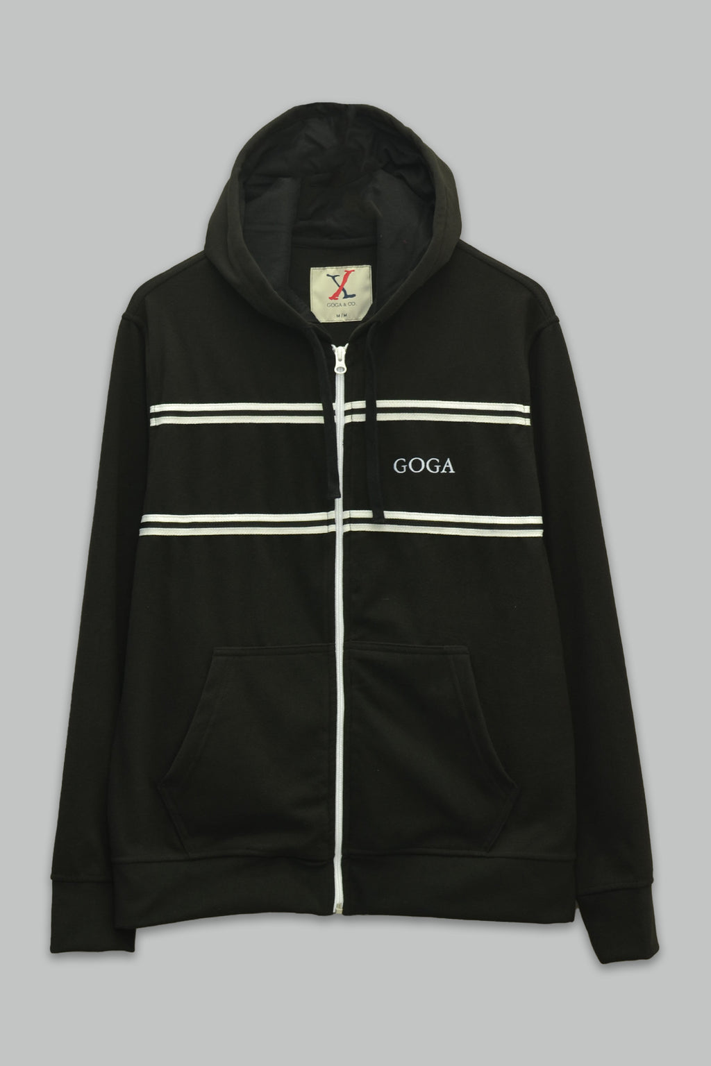 Sudadera polar supersoft para hombre, bordada con manga larga, bolsas frontales y cierre.