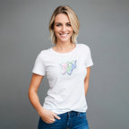 Playera con Lentejuela y Bordado para mujer.
