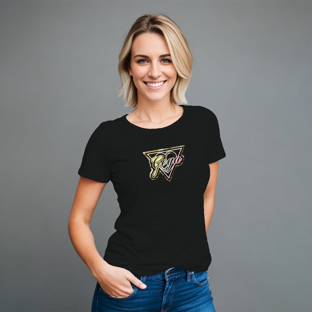 Playera con Lentejuela y Bordado para mujer.