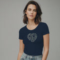 Playera de Pedrerí­a y Estampada para Mujer