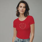 Playera de Pedrerí­a y Estampada para Mujer