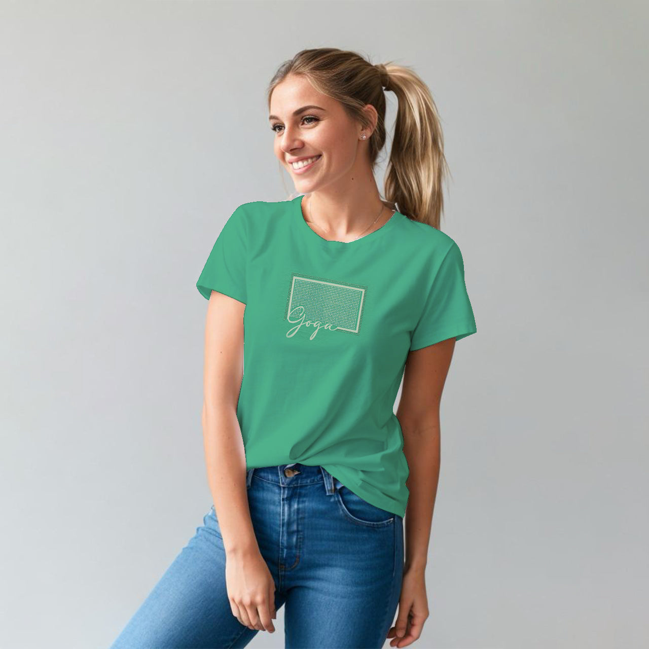 Playera de Pedrería y Estampada para Mujer