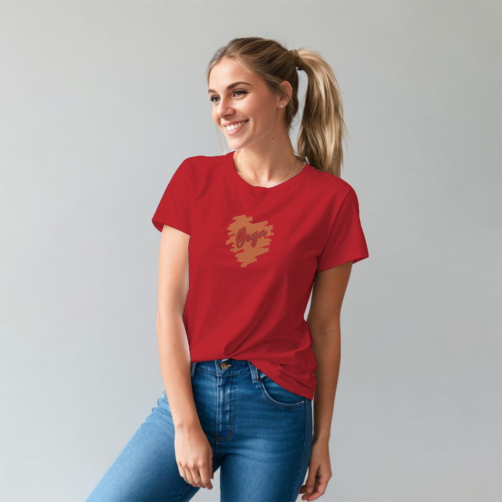 Playera de Pedrería y Estampada para Mujer
