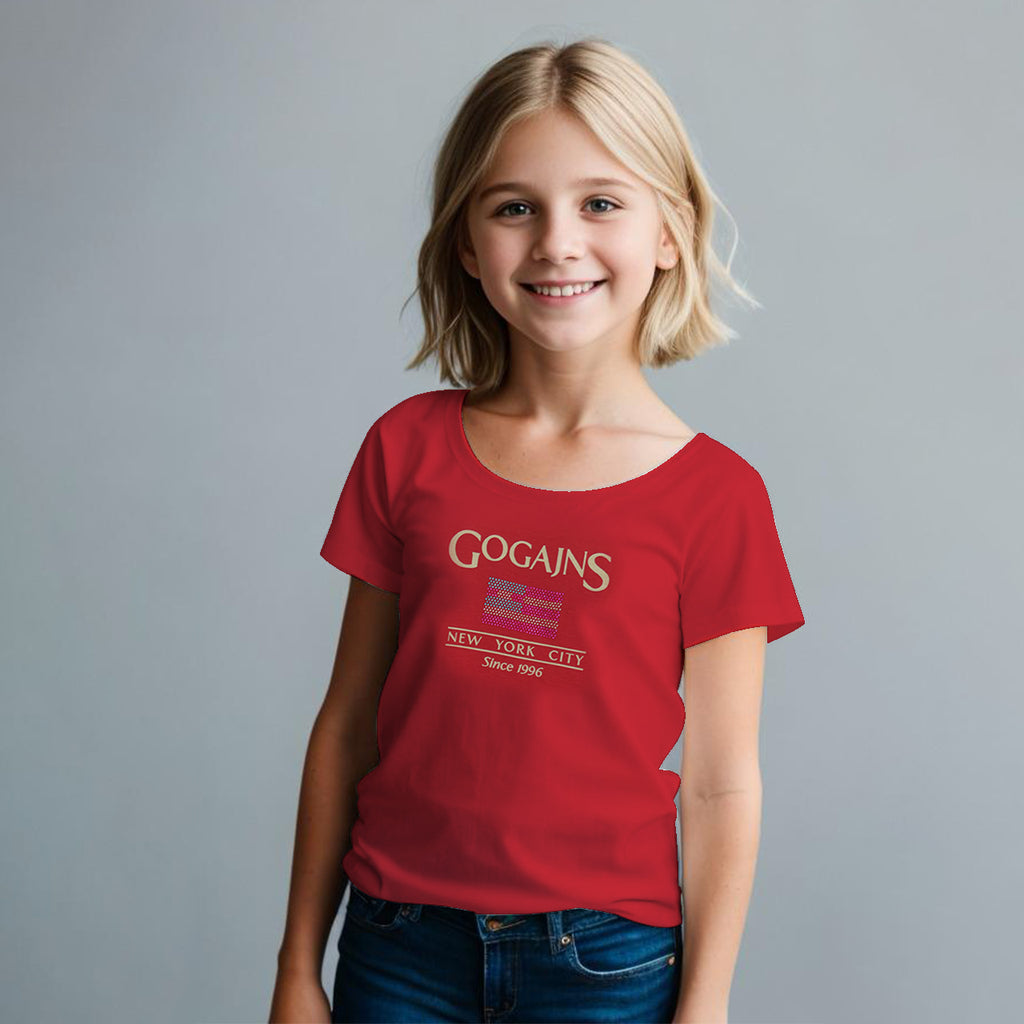 Playera Estampada con Pedrerí­a para niña.
