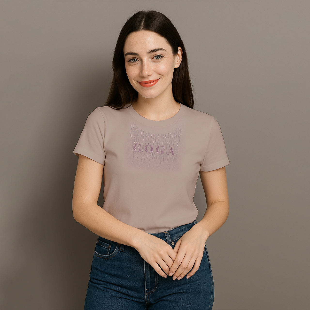 Playera con Pedrería para mujer.