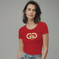 Playera de Pedrerí­a y Estampada para Mujer