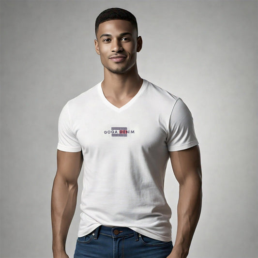 Playera Bordada para hombre Cuello en V
