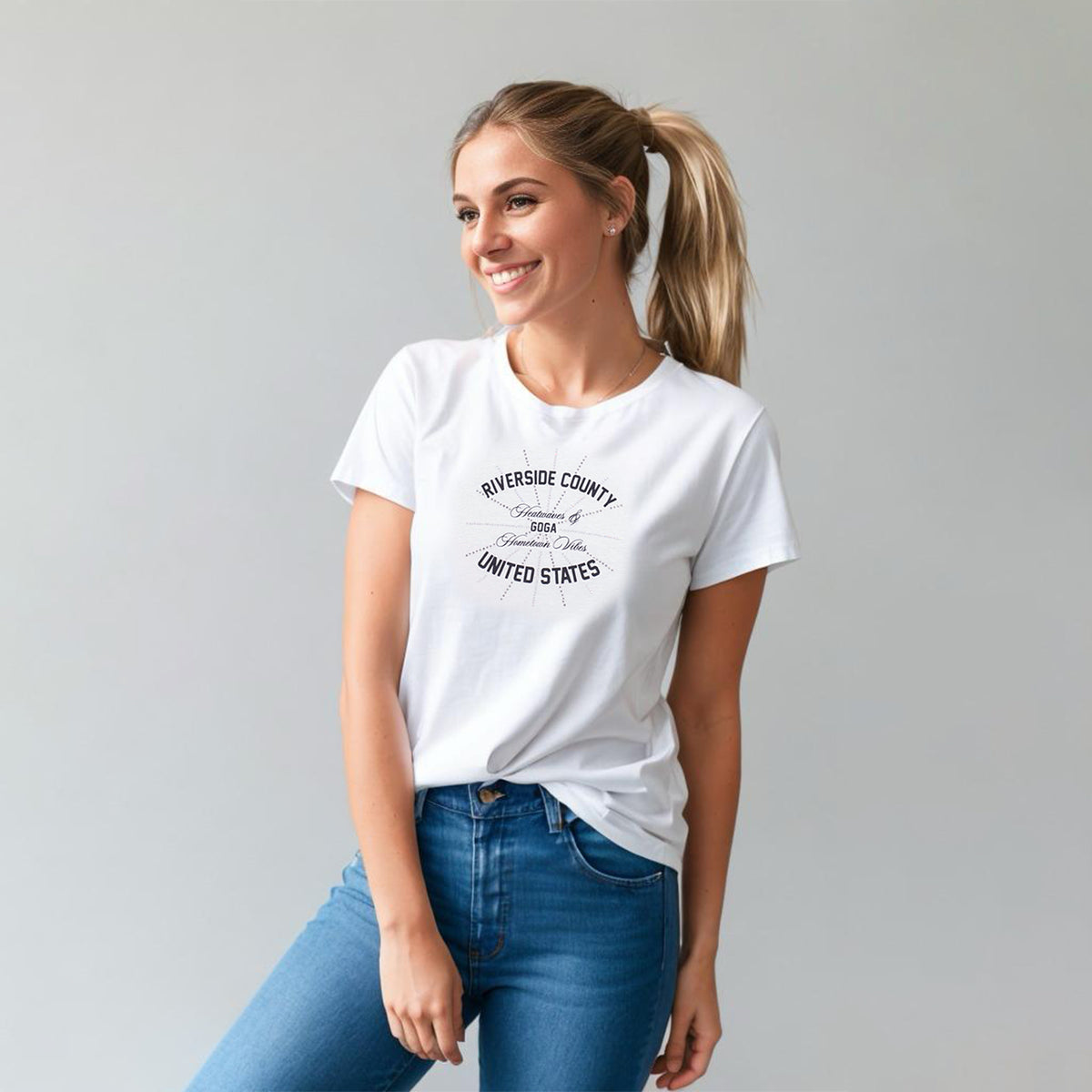 Playera de Pedrerí­a y Estampada para Mujer