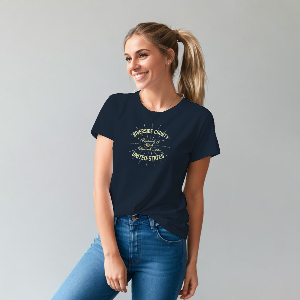 Playera de Pedrerí­a y Estampada para Mujer