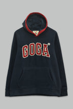 Sudadera polar para hombre, bordada con manga larga, capucha ajustable, bolsas frontales.