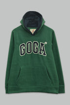 Sudadera polar para hombre, bordada con manga larga, capucha ajustable, bolsas frontales.