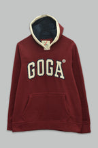 Sudadera polar para hombre, bordada con manga larga, capucha ajustable, bolsas frontales.