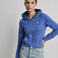 Sudadera polar para Mujer bordada, con manga larga, capucha,  bolsas frontales y cierre.