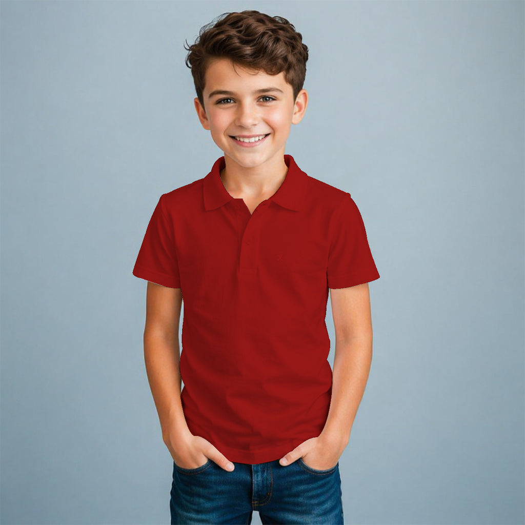 Playera Bordada Tipo Polo para niño
