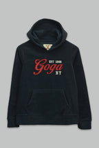 Sudadera polar Dama bordada con manga larga, capucha ajustable y bolsa frontal.