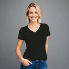Playera Basica lisa cuello en V para mujer.