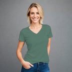 Playera Basica lisa cuello en V para mujer.