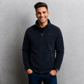 Sudadera polar bordada de cuello alto, con manga larga, bolsas frontales y cierre