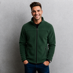 Sudadera polar bordada de cuello alto, con manga larga, bolsas frontales y cierre
