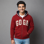 Sudadera polar para hombre, bordada con manga larga, bolsas frontales y cierre.