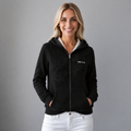 Sudadera polar para Mujer bordada, con manga larga, capucha,  bolsas frontales y cierre.
