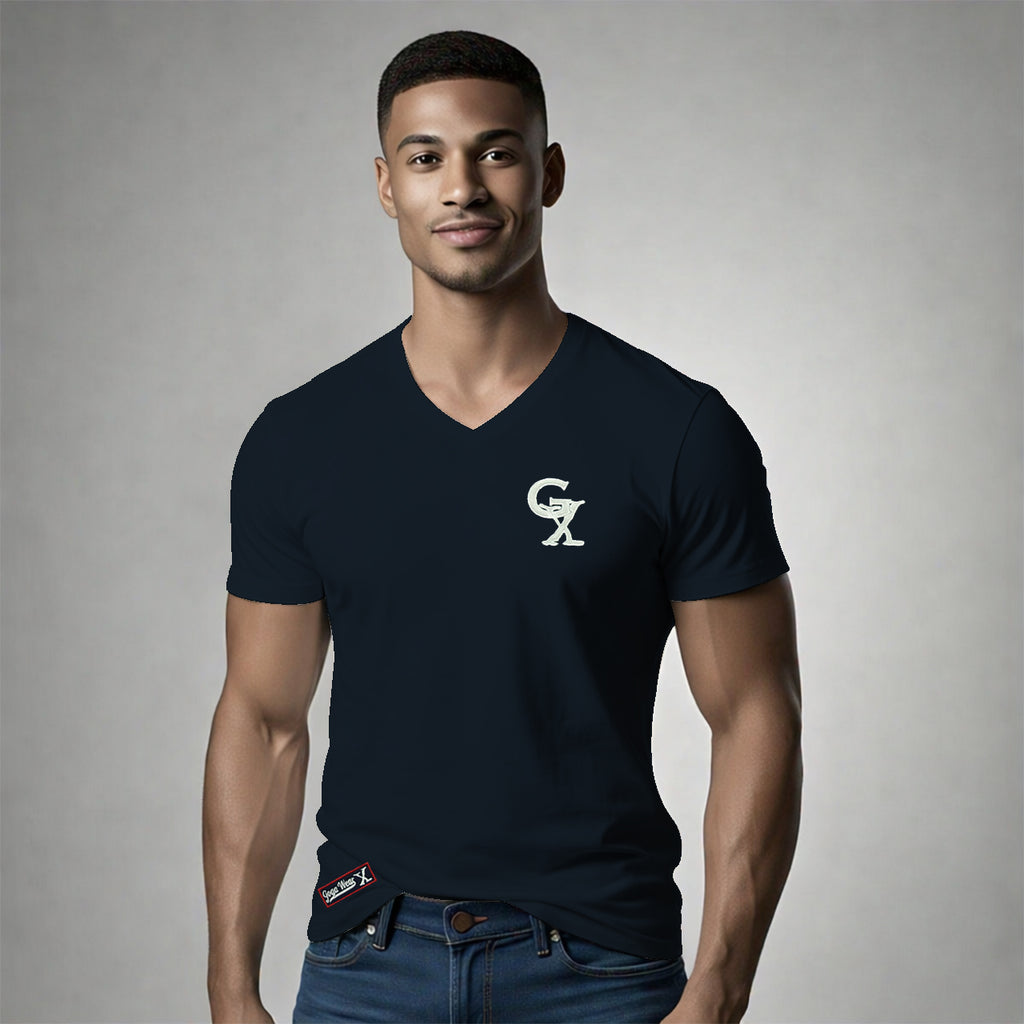 Playera Bordada para hombre, Cuello V.