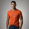 Playera Goga Denim Jeans Bordada Varsity Manga Corta