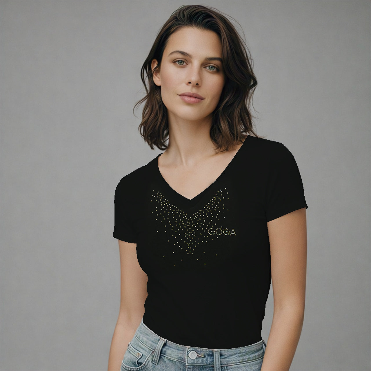 Playera con Pedrerí­a para mujer.