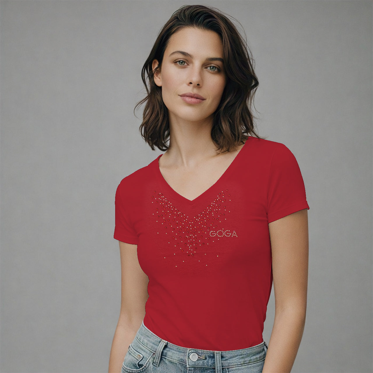 Playera con Pedrerí­a para mujer.