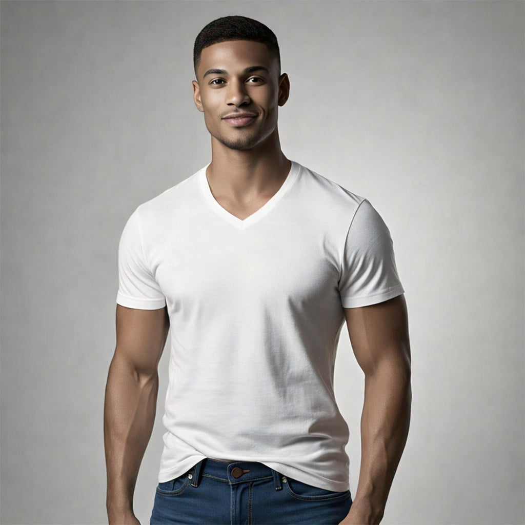 Playera Básica para hombre Cuello en V.