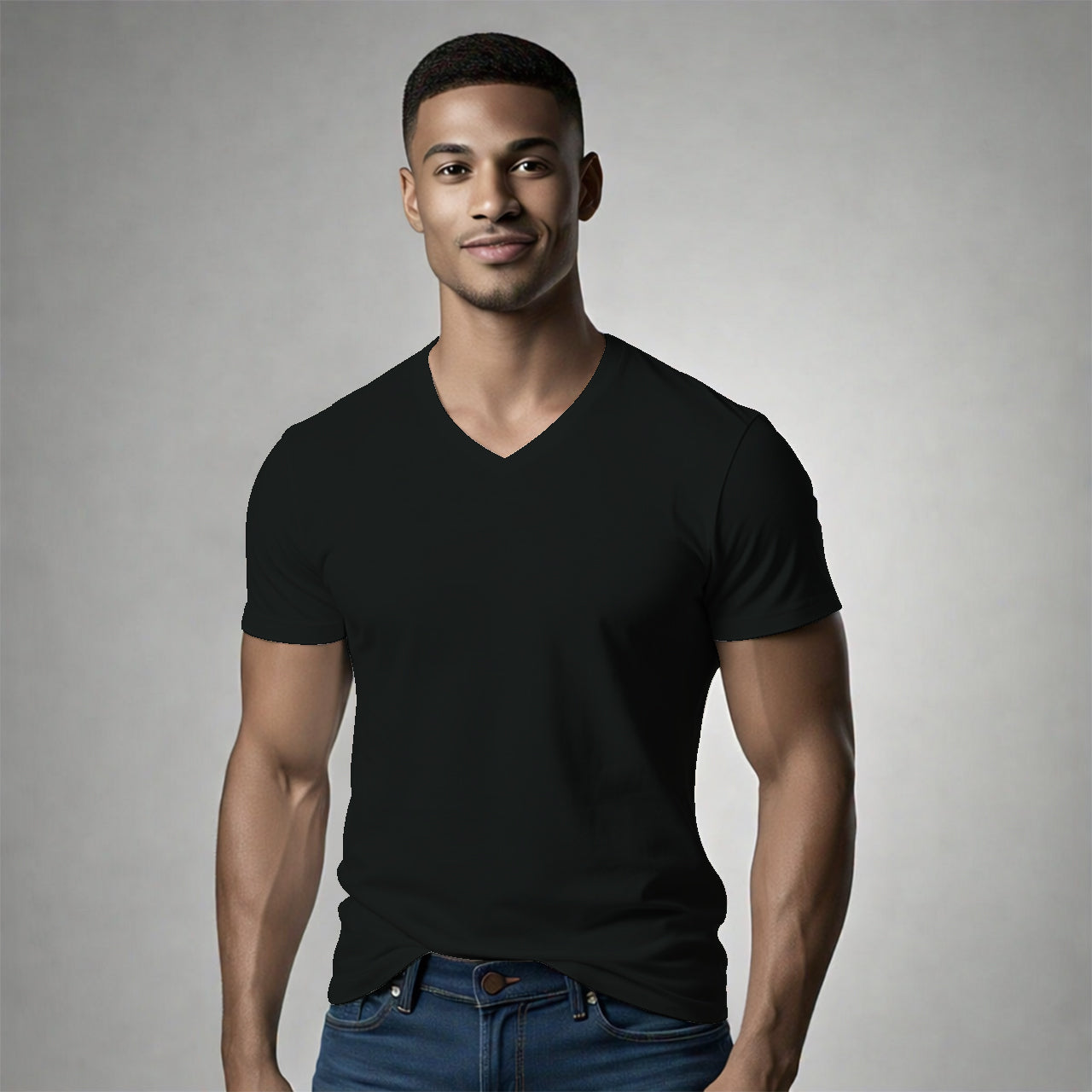 Playera Básica para hombre Cuello en V.