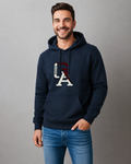 Sudadera felpa para hombre, Bordada con manga larga. capucha ajustable y bolsas frontales.
