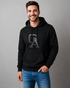 Sudadera felpa para hombre, Bordada con manga larga. capucha ajustable y bolsas frontales.
