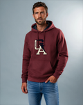 Sudadera felpa para hombre, Bordada con manga larga. capucha ajustable y bolsas frontales.