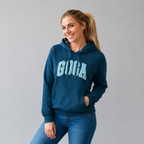 Sudadera felpa para Mujer con manga larga, capucha ajustable, bolsas frontales y cierre.