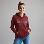 Sudadera felpa para Mujer con manga larga, capucha ajustable, bolsas frontales y cierre.