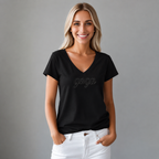 Playera Bordada para mujer cuello en V